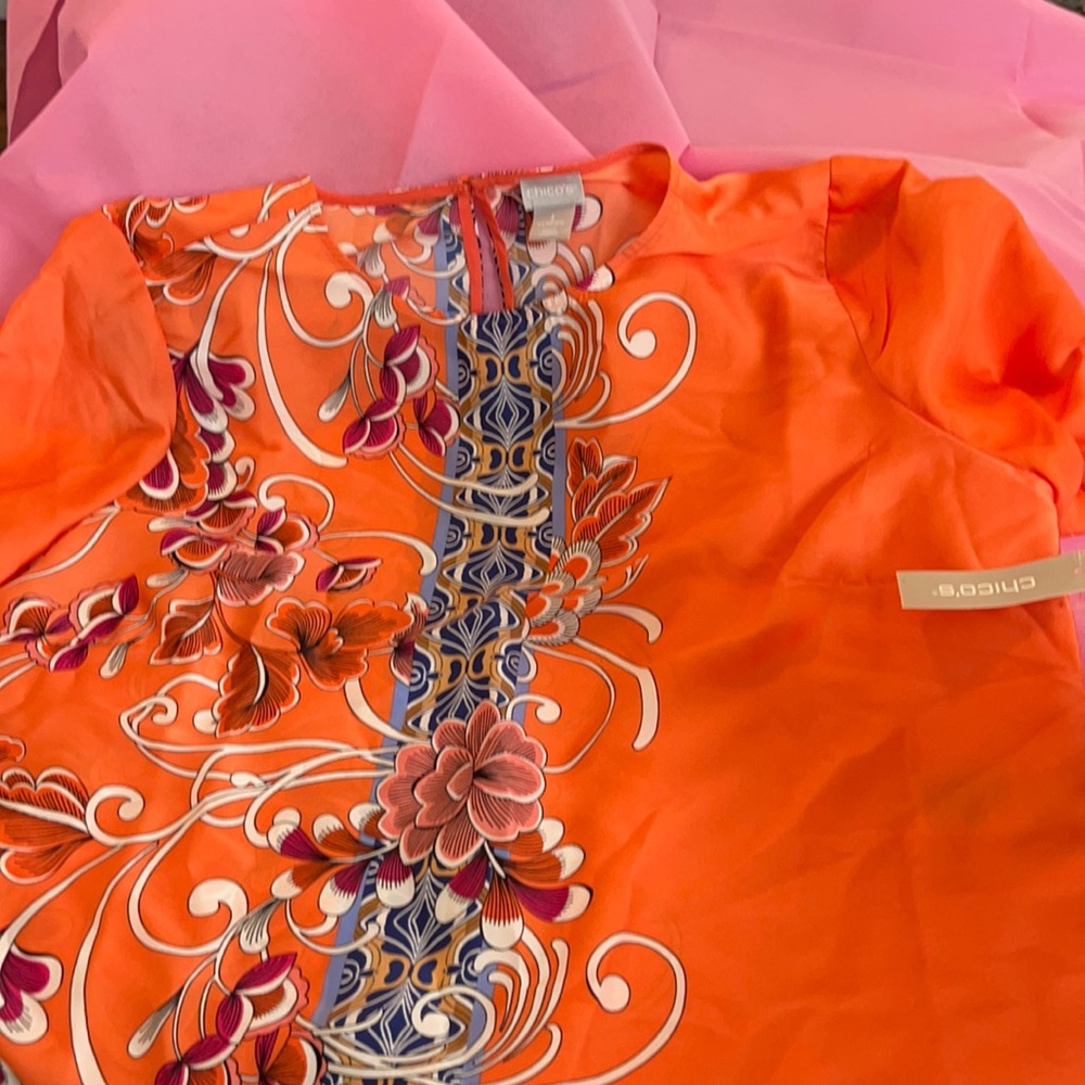 Chico Orange shirt with flowers